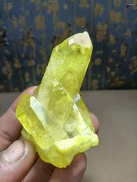 Decorative Figurines Rare And Beautiful Energy Yellow Reiki Quartz Crystal Cluster Home Decor Chakra Specimen Mineral Healing