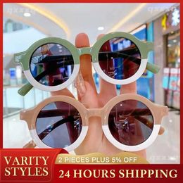 Sunglasses Cute Childrens Sunglasses Summer Round Frame Cats Eye UV Protection Sun Glasses Boys Girls Outdoor Hiking Travel Party Eyewear Y240523