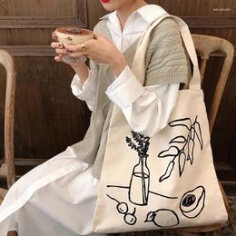 Shoulder Bags Women Canvas Shopping Bag Landscape Graffiti Female Cotton Cloth Eco Handbag Large Capacity Reusable Grocery