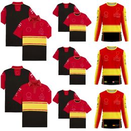 New F1 racing suit high quality casual breathable red quick-drying T-shirt plus size Customised team uniform