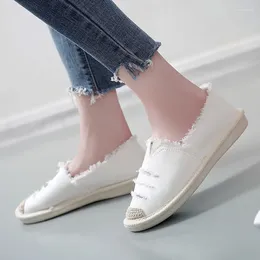 Casual Shoes Women White Flats Summer Slip On Lady Canvas Loafers Breathable Female Espadrilles Driving Footwear Zapatos Muje