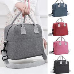 Portable Lunch Bag Cooler Tote Hangbag Picnic Insulated Box Canvas Thermal Food Container Men Women Kids Travel Lunchbox 240516