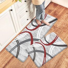 Carpets 1Pcs Modern Geometric Striped Pattern Long Floor Mat Kitchen Bedroom Hallway Anti-slip Doormat Carpet Rug Home Decor