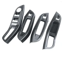 Window Stickers For Focus 3 4 2009-2024 Car Door Interior Armrest Panel Carbon Fibre Decorative Sticker 4Pcs