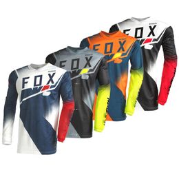 E7av Men's T-shirts Rvouei Fox Enduro Cycling Jersey Short Sleeve Dh Motocross Downhill Suit Bmx Mountain Bike Riding Mtb Breathable Shirt