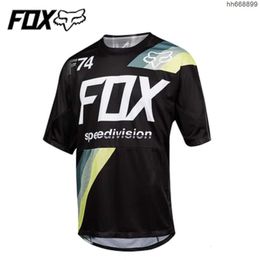 Men's T-shirts Outdoor T-shirts Foxx Downhill Suit Foxx Head Cycling Suit Mountain Bike Racing Suit Motorcycle Short Sleeved Quick Drying T-shirt Mens Top 9fxy