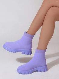 Boots Large Size Socks For Women 2024 Spring And Autumn Mesh Breathable Candy Color Sponge Cake Thick-soled Women's Short