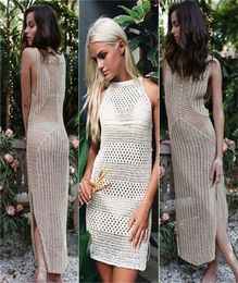 Sexy Women Summer Beach Bikini Cover Up Dress Sarong White Lace Bikini CoverUps Crochet Swimwear Bathing Suit8210484