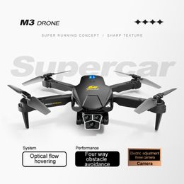 M3 Mini FPV Drone HD 3 Camera Four-way Obstacle Avoidance WIFI Dron Trajectory Flight Optical Flow Hovering Foldable RC Aerial Photography Toy Drones