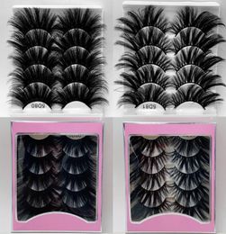 5 Pairset 25mm 3D Mink Hair False Eyelashes Wispy Fluffy Natural Long Lashes Makeup Tools Full Soft Lashes Extension Tools 5 sets5241080