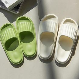 Slippers Women Solid Striped Open Toe Platform Bathroom Slipper Ladies Comfortable Soft EVA Indoor House Female Shoes