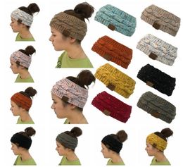 Colorful Knitted Ponytail Hats Hairband Crochet Headband Winter Ear Warmer Elastic Hair Band Wide Hair Accessories Party Fav5952242