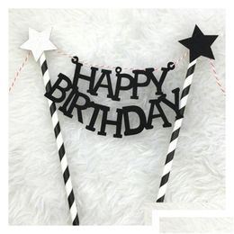 Other Festive Party Supplies Yoriwoo Happy Birthday Cake Topper Flag Banner Cupcake Toppers 1St Decorations Kids Baby Shower Decor Dro Dhk4R