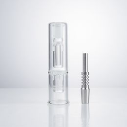 Chinafairprice NC014 Hookah Dab Rig Smoking Pipes Bubbler Bong 14mm Ceramic Quartz Nail OD 32mm Glass Water Pipe