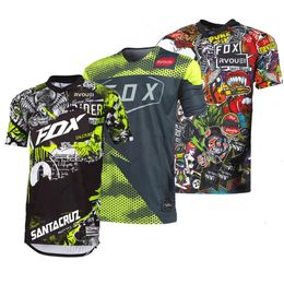 Men's T-shirts Rvouei Fox Enduro Motorcycle Mountain Bike Jersey Team Speed Surrender Mtb Off-road Dh Mx Bicycle Breathable Shirt Yh5c