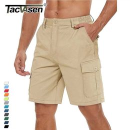 Men's Shorts TACVASEN Summer Breathable Cotton Cargo Shorts Mens Casual Multi Pocket Twill Work Shorts Hiking Tactical Shorts Outdoor Q240522