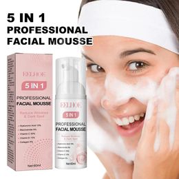 5in1 60ml Facial Cleanser Skin Cleansing Moisturizing Remove Face Care Foam Cleanser Skin Skincare Wash Face Blackhead D0J8 240515