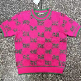 Knitwear Ny designer T -skjorta Kläder Kvinnkläder Pure Cotton Round Neck Kort ärm Sign Letter Print