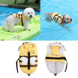 Dog Apparel Breathable Little Bee Swimsuit Waterproof Reflective Swimming Safety Vest Polyester Puppy Life Jacket