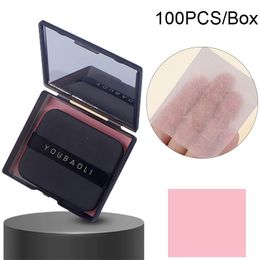 100 Sheets Portable Face Oil Absorbing Paper With Mirror Case Beauty Woman Facial Care Paper Absorbs Facial Fat Beauty 240508