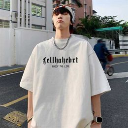 Men's T-Shirts Mens T-shirts Oversized Casual Summer Wear White 5XL Cotton Tshirt for Men Fashion Letter Print Mens Tee Shirts New Clothes J240523