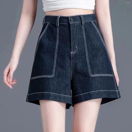 Women's Shorts Five Point Elastic Wide Legs Lightweight Slacks High Waist Trousers Loose Stretch Ladies Streetwear