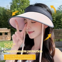 Wide Brim Hats UV Protection Sun Hat Summer Breathable Sports Visor Casual Adjustable Beach Running