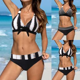 Women's Swimwear Sexy Women Bikini Set Plunge Bra Swimsuit Seaside Adjusted Strap Bathing Suit Trendy 2024 Beachwear Mujer