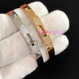 10A Premium Luxury Hrms Designer Classic Counter Fashion Unisex Bracelet Seiko Pig Nose Half Diamond Bracelet for Women Plated with 18k Rose Gold Buckle Fashionable