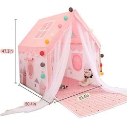 Kids Large Children Indoor Tents Playhouses with Longer Curtain Castle Tent for Girls Boys Play Cottage