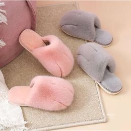 Sandals Fluff Women Chaussures White Grey Pink Womens Soft Slides Slipper Keep Warm Slippers Shoe 38d s s