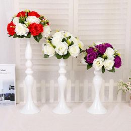 Candle Holders Metal Flowers Vase/Stand Candlestick White Holder Floor Vase Wedding/Table Centrepieces 03