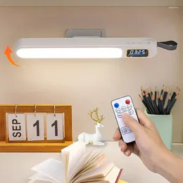 Table Lamps Lamp With Clock Magnetic LED Desk Multi Functional Night Light Rotatable Timing For Bedside Reading Study Lights
