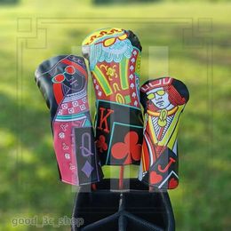 Fashion Designer Other Golf Products Playing Card Wood Cover Driver Fairway Hybrid Putter Iron Waterproof Protector Set Soft Durable Headcovers 172