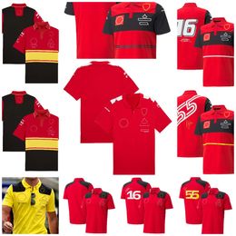 2023 F1 Team Racing Clothing Summer Racing Lapel T-shirt Red Quick-drying POLO Shirt Plus Size Custom Fans Shirt