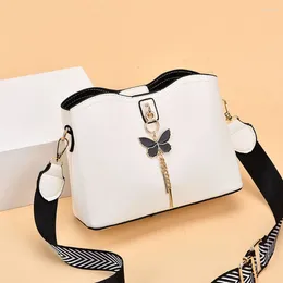 Shoulder Bags Candy Color Leather Small Crossbody For Women Fashion Brand Design Butterfly Decor Ladies Hand Strap Purse