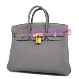 10A Biridkkin Designer Delicate Luxury Women's Social Travel Durable and Good Looking Handbag Shoulder Bag 25 Grey Leather Handbag XCN