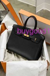 10A Biridkkin Designer Delicate Luxury Women's Social Travel Durable and Good Looking Handbag Shoulder Bag 35 Black Togo