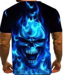 Flame bone pattern men039s 3D printed Tshirt visual impact party top streetwear punk gothic round neck high quality American m7462345