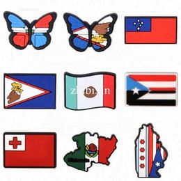 World Flag Shoe Charms for Gift International Charm Wholesale Mexican Pins Sandal Decoration bags shoes accessories