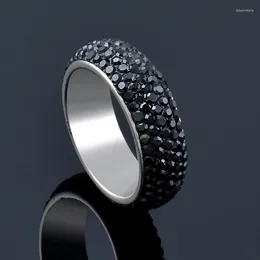 Cluster Rings SINLEERY Punk Full Crystal Stainless Steel For Women Men Gold Silver Colour Jewellery Couple Homme Accessories