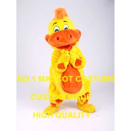 Cute Yellow DINO DINOSAUR MASCOT COSTUME adult size cartoon character dino theme carnival fancy dress kits suit 2483 Mascot Costumes