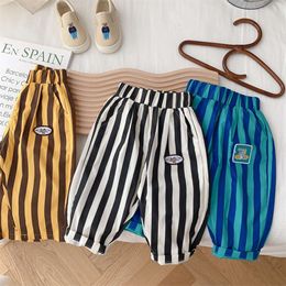 Children 2023 Autumn Winter Trousers Kids Stripe Casual Pants for Boys Girls Joggers Toddler Baby Clothing 1-6years L2405