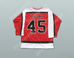 Custom DONALD TRUMP 45 CCCP RUSSIA HAMMER AND SICKLE RED HOCKEY JERSEY FAKE NEWS Top Stitched S-M-L-XL-XXL-3XL-4XL-5XL-6XL