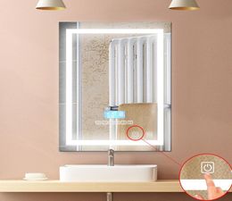 1Pc Modern 24W LED Bathroom Mounted Wall Mirror Illuminated Lighted Simple Backlit With Touch Button Vanity Light Makeup Mirror1611711