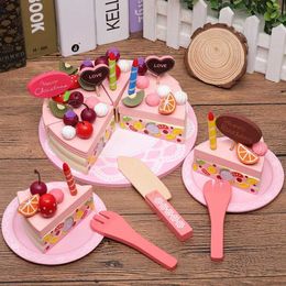 Kitchens Play Food Kitchens Play Food Childrens wooden simulation cake strawberry double birthday cake baby pretending WX5.21947