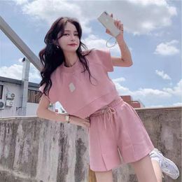 Luxury Sets for Women Tracksuit Two Pieces Shorts short sleeves Solid Short Sleeve Matching Suit Fashion Female Sexy Tshirt Shorts Outfits Womens Two Piece Pants