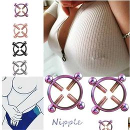 Nipple Rings 1 Pair Of 316L Stainless Steel Adjustable Womens Nickel Various Colors Sandwiched On Fake Perforated Jewelry Drop Delive Dhjpx