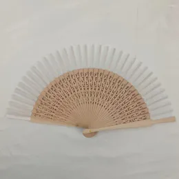 Decorative Figurines Compact Folding Fan Custom Wood Wedding Fans For Guests Personalised Hand Parties Lightweight Portable