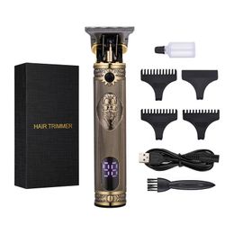 Hair Trimmer for Men Barber Clipper Beard Shaver Haircut Cutter Cutting Machine Home Skull Shaving Retro Professional Kit 120Min 240517